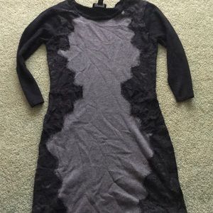 Grey and black dress.